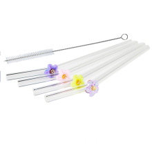 Custom hand made colorful Bent clear glass drinking straws